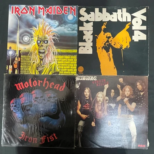 Heavy x 6 Vinyl Record LP Job Lot Iron Maiden Sabbath Motorhead Scorpions