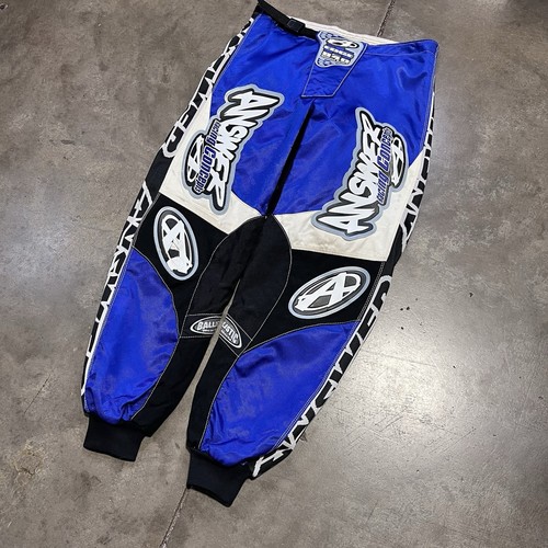 Vintage Answer Motorcross Pants Mens Size 32 Blue Edge Motorcycle Dirt Bike BMX - Picture 2 of 11