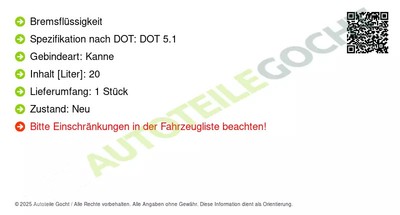 ATE Bremsflüssigkeit für 03.9901-6611.2