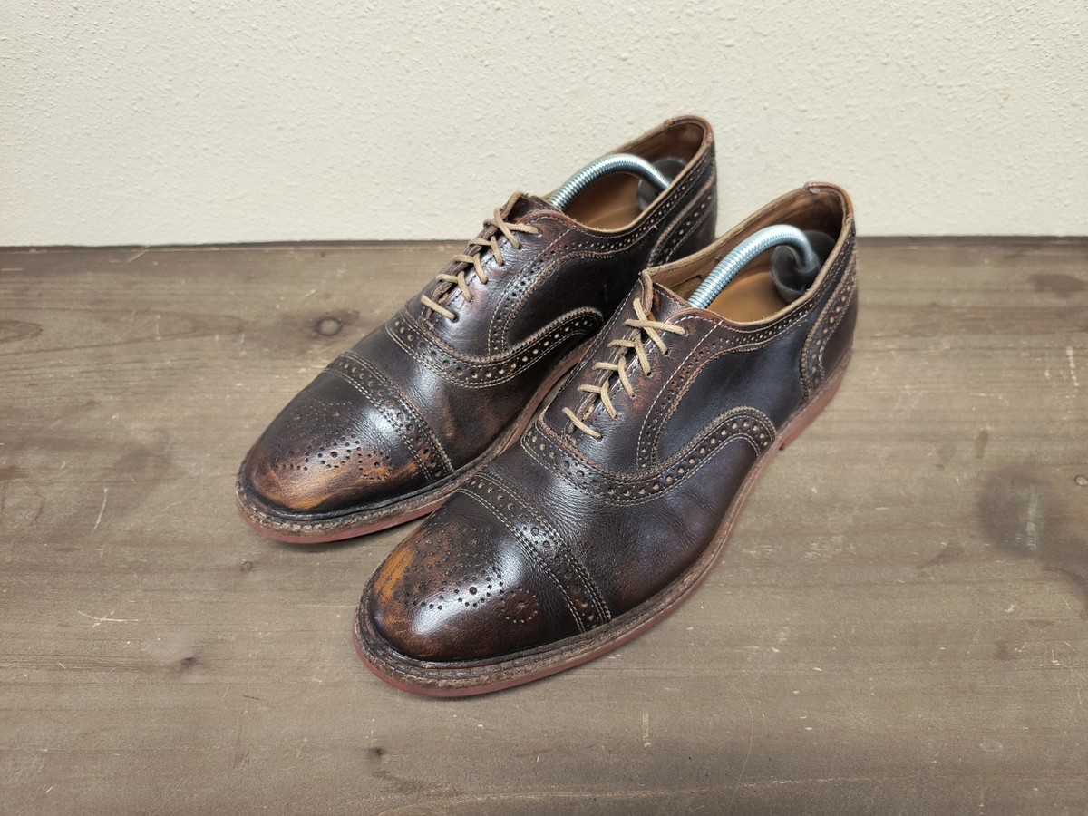 Allen Edmonds Strandmok Brown Cap-Toe Oxfords Dainite Sole 