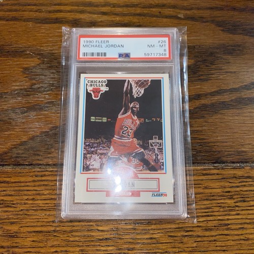 Michael Jordan PSA 8 1990 Fleer #26 Basketball Sports Graded Trading Card Bulls - Bild 11 von 12