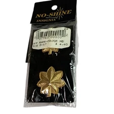 No-Shine Insignia Off Rank Major Goldtone Pin Set New Sealed