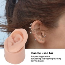 Silicone Ear Model Medium Skin Color Piercing Practice Ear Model for Earrings