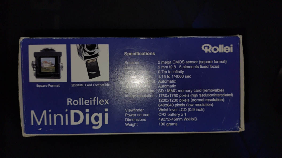 Rollei Rolleiflex MiniDigi Digital Camera 2MP Square Format TLR