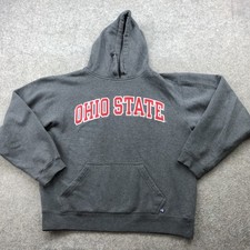 Ohio State Buckeyes Hoodie Mens Medium Gray NCAA Football Sweatshirt Y2K