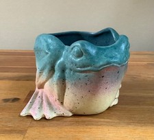 Vintage Frog Planter 5” Vase Signed Doug Cornett Owl Creek Pottery Louisville KY