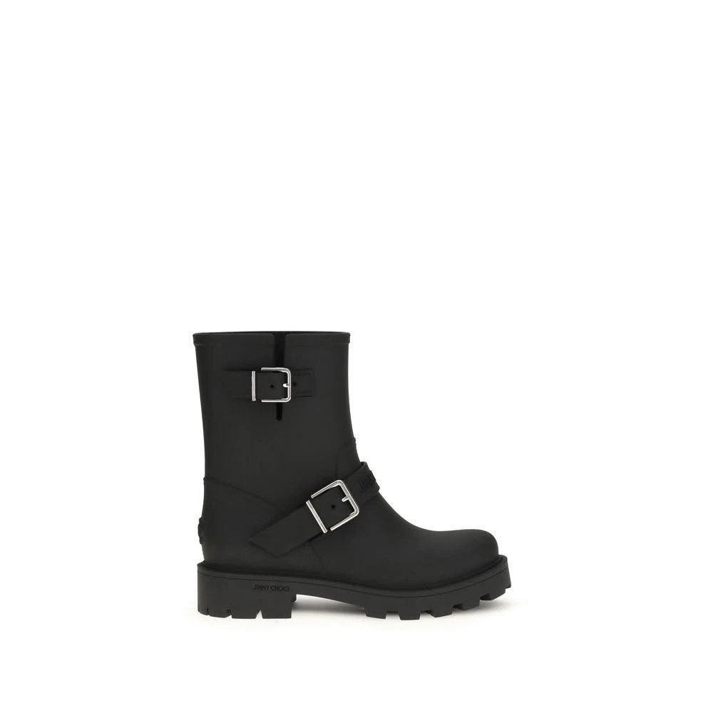 Jimmy Choo Women Black Rain Boots Thermoplastic Polyurethane