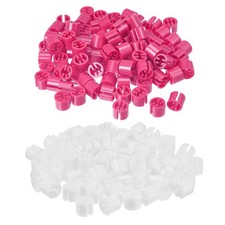 300pcs Clothes Hanger Markers Blank Tags Fit 3.5mm Rod Garment Rose Red White