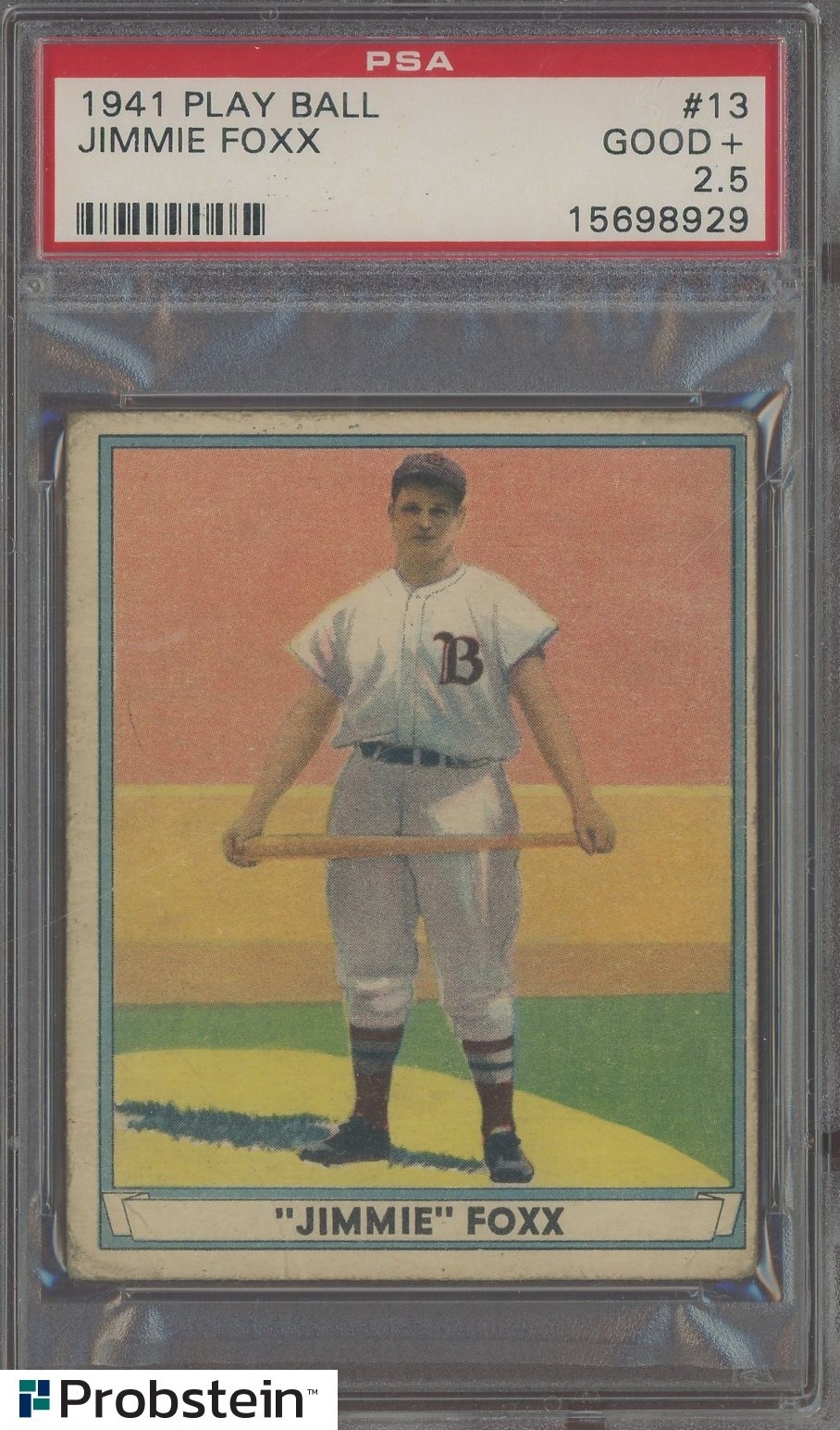 1941 Play Ball #13 Jimmie Foxx Boston Red Sox HOF PSA 2.5 GOOD+