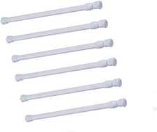 Cupboard Bars Tension Rods, 6 Pack Spring Tensions Rods 7-10.6 Inch White