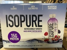 Isopure Clear Protein Water with Electrolytes, 15g Whey Protein Isolate, 12 Pack