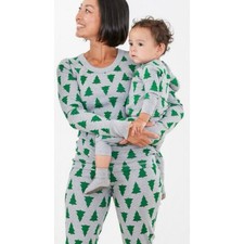 Hanna Andersson Long John Organic Cotton Christmas Tree Pajama Set Size Small