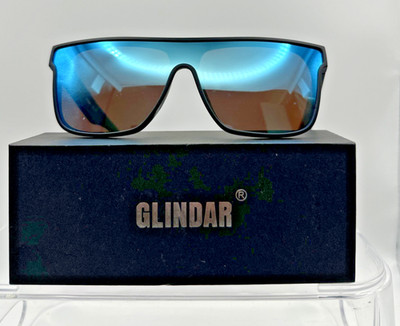 GLINDAR Polarized Flat Top Sunglasses Womens Men, Oversized Square Shield Spo...