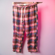 Love By The Gap Women's Medium Plaid Pajama Pants Pink Blue Drawstring