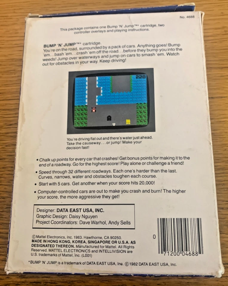 Bump 'n' Jump (Intellivision, 1983) - Authentic CIB - Working! - Image 4 of 4