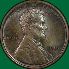 1909 Lincoln Wheat Cent Choice Uncirculated UNC Coin #40097
