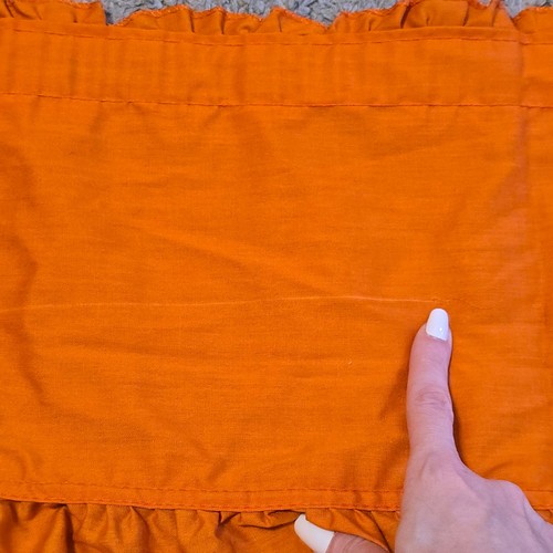 Vintage Sears Perma Prest orange Vorhänge 2 Paneele 44" L Volant 6 Krawatten 1970er - Bild 11 von 16