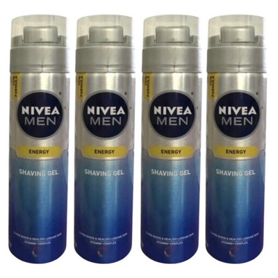 4 Pack Nivea Men Energy Shaving Gel 7 oz Co Q10 Vitamin Complex Discontinued
