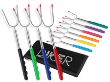 Teleskop Grillspie&szlig;e Edelstahl 10er Pack Multicolor Ausziehbar