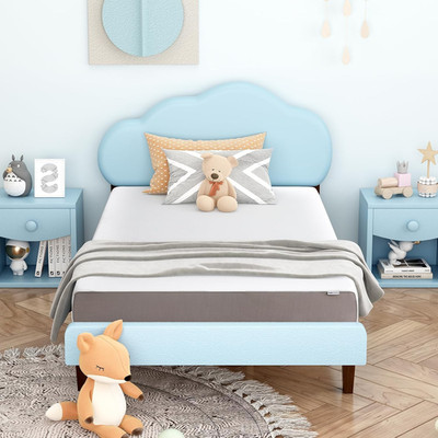 Memory Foam Mattress, Soft Plush Feel, Breathable, 6 Inch, Twin, White/Grey