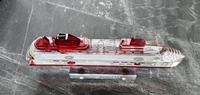 Virgin Voyages Resilient Lady Crystal Engraved Cruise Ship Model