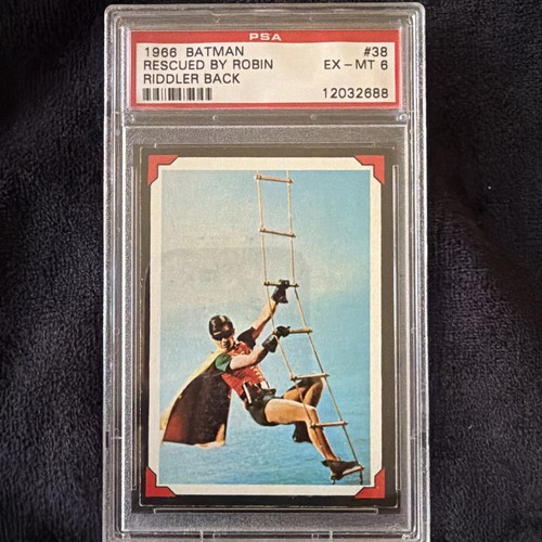 1966 Topps Batman Riddler Back #38 Rescued by Robin — PSA 6