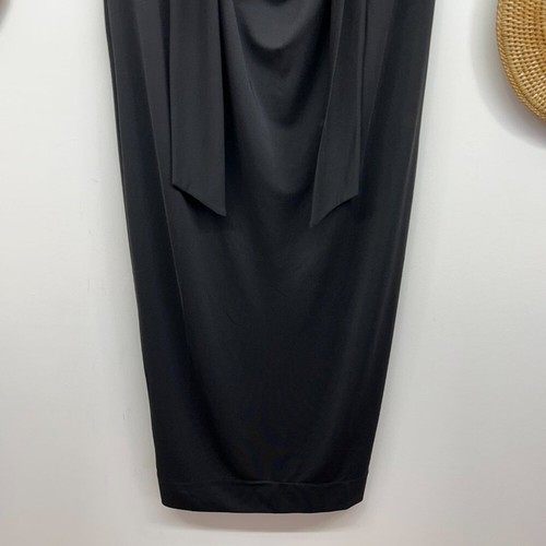 NEW $158 Black Label by Chico's Black Stretch Draped Cowl Neck Tie Dress Small - Picture 4 of 5