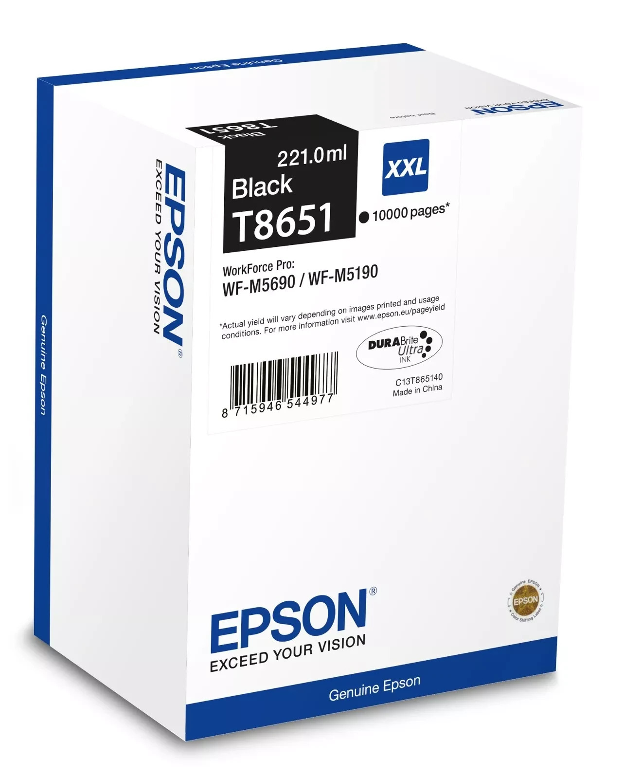 Genuine Epson T8651 XXL Black Ink Cartridge Oct 2024 WF-M5690 WF-M5190