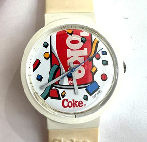 VINTAGE 1980's SWATCH COCA COLA CAN SWISS WATCH 35MM WORKING
