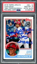 Juan Soto Signed 2018 Topps Update 1983 RC 83-12 PSA 10 2019 WS Champs PSA/DNA