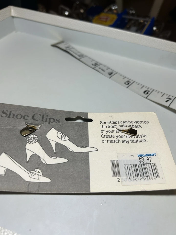 Clipes de sapato vintage cor dourada cartão original Art Deco Premier Collection feminino - Imagem 4 de 4