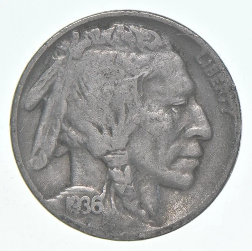 1936-D Indian Head Buffalo Nickel Average Circ *6534