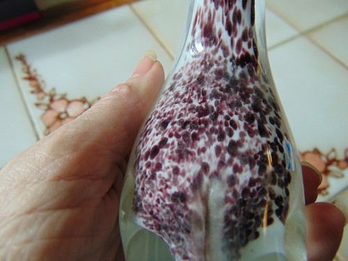 ART GLASS ITALIAN STYLE SWAN WHITE & BURGUNDY PURPLE GORGEOUS SPECKLED DECOR! - Picture 8 of 8