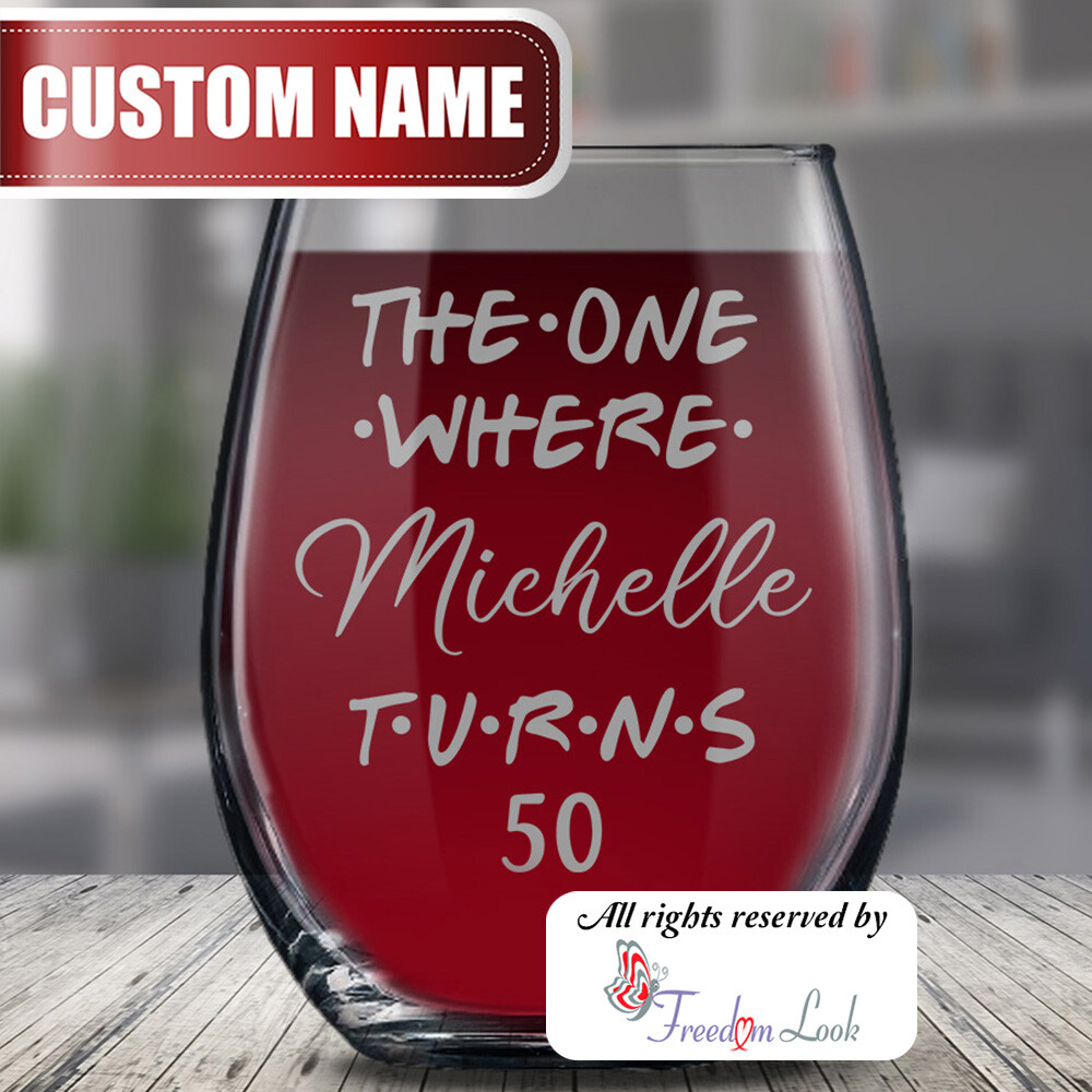 Personalized 50th Birthday Glass for Him & Her, 50 Years Men & Women Bday  Gift | eBay
