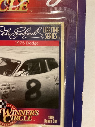 DALE EARNHARDT SILVER DUAL AUTOGRAPH + JR 1997 WINNER'S CIRCLE 1/64 1975 DODGE 8 - Picture 6 of 8