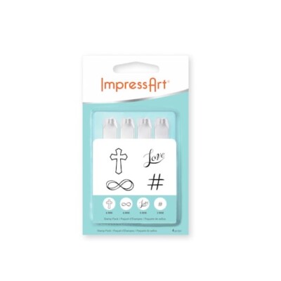 ImpressArt  Stamp Pack - Cross, Love, Infinity, Hashtag - 4pc Set - NEW!  