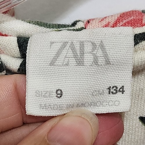 Zara Girls 9 Floral Full Zip Hoodie Jacket French Terry Banded Bottom And Cuffs - Picture 3 of 5