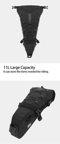 SAHOO 10L Mountain Bike Waterproof Seatpost Saddle Bag Rear Seat Pack Pannier - Picture 3 of 4