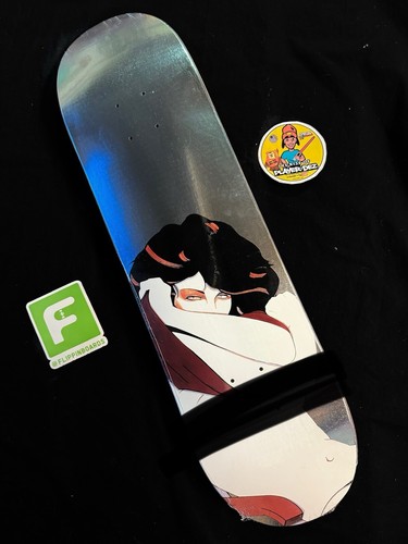 SUPER RARE Patrick Nagel Chrome Foil Woman HUF Skateboard Deck Hufnagel Art 2015 - Foto 1 di 5