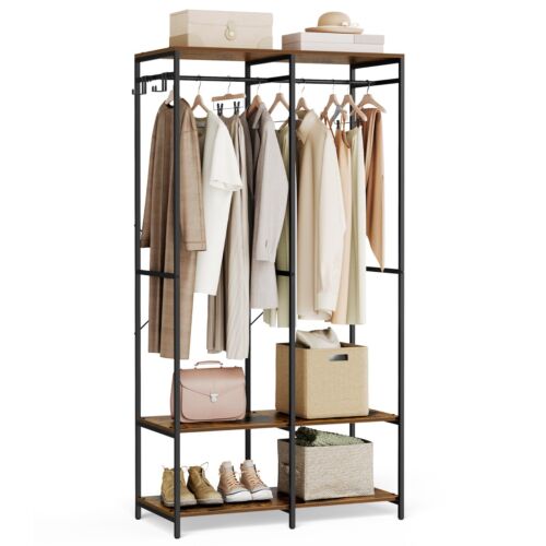 Kleiderschrank offen, Kleiderständer, Garderobenständer, Garderobe mit Kleiderst - Bild 2 von 27