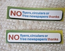 AUTOCOLLANTS BOÎTE AUX LETTRES SANS COURRIER INDÉSIRABLE