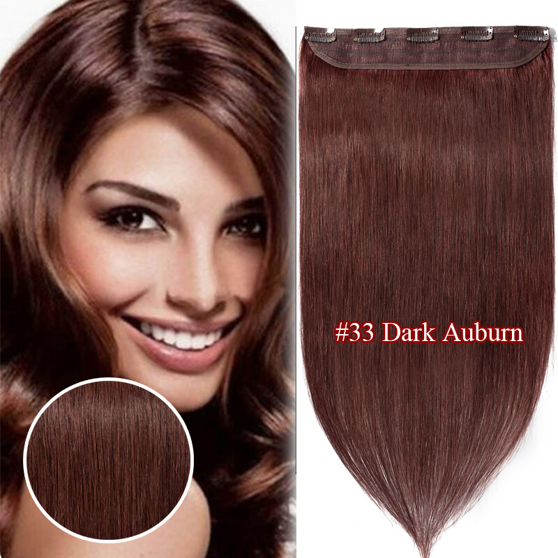 Invisible Wavy One Piece Clip in 100% REMY Human Hair Extensions Half ...