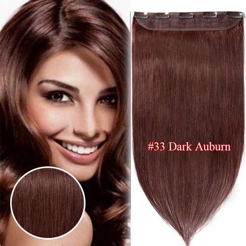 highlight THICK One Piece real Remy Human Hair Extensions Clip in 3/4 Full Head - Picture 24 of 27