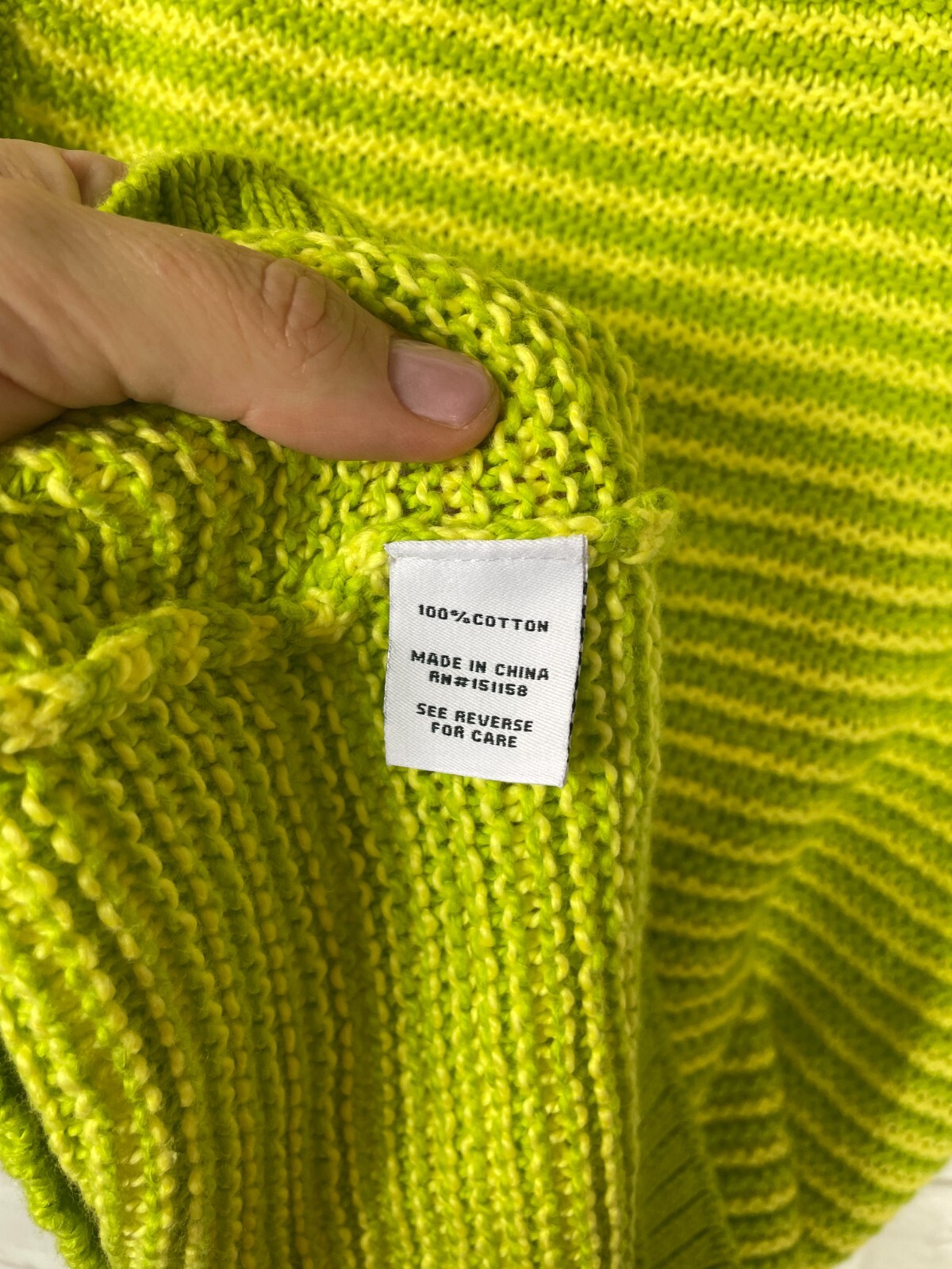 525 America Womens Green Striped Knit Sleeveless Sweater Size Large