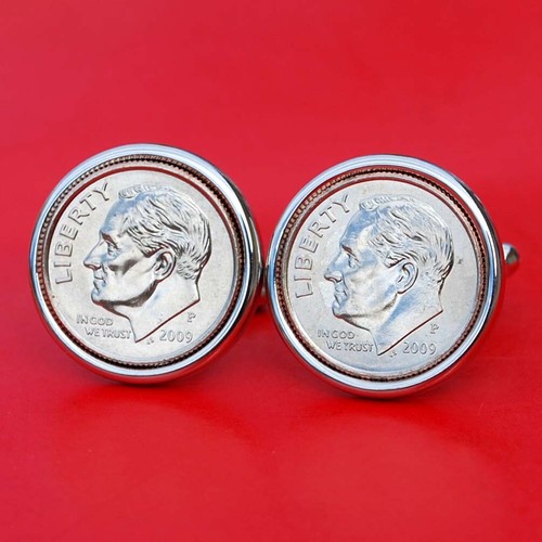 US Year 1965 ~ 2020 Roosevelt Dime 10 Cents Coin Cufflinks NEW - Picture 96 of 117
