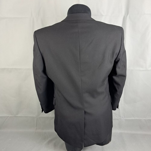 Jos A Bank Tuxedo Notch Jacket 40S Men Black 1-Button Wool Formal Wear Blazer - Picture 2 of 11