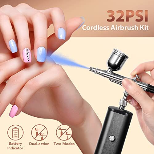 Kabelloses Airbrush-Kit mit Kompressor - 32PSI Hand-Mini-Luftbürste - Bild 2 von 5