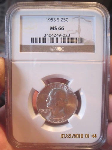 1953-S  Washington Quarter     NGC MS 66    List $85