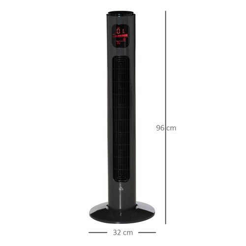 Tower Fan, 3 Speed 3 Mode Timer, Oscillation, Remote Dark Grey - Picture 3 of 9