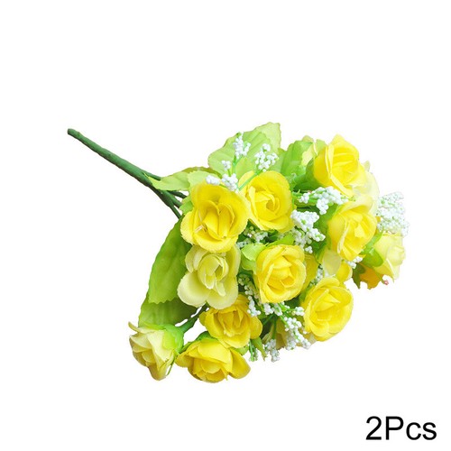 Simulated Rose Flower Fake Flower Bundle Plastic Bouquet Wedding Home Decoration - Picture 32 of 34